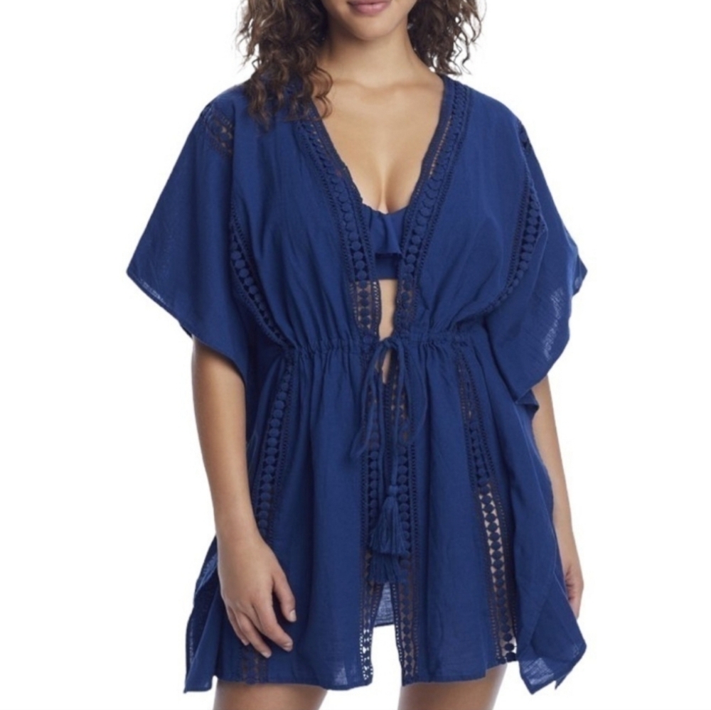 Bleu Rod Beattie Tie-front Crochet Swim Cover-up S